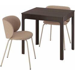 Обеденный набор Ikea Ekedalen/Krylbo/Tonerud 80/120см 1+2 (Темно-коричневый/Темно-бежевый) Thumb
