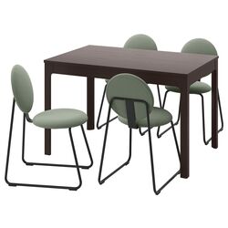 Set de sufragerie Ikea Ekedalen/Manhult 120/180 Maro Inchis/Hakebo Gri-Verde (1+4)