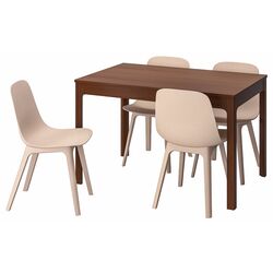 Set de sufragerie Ikea Ekedalen/Odger 120/180cm 1+4 (Maro/Bej) Thumb