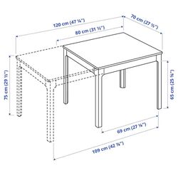 Set masa scaune Ikea Ekedalen/Odger 80/120cm 1+2 (Stejar/Bej) Thumb
