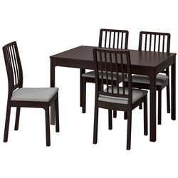 Set de sufragerie Ikea Ekedalen/Orrsta 120/180cm 1+4 (Maro inchis/Gri) Thumb