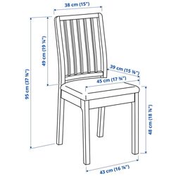 Set de sufragerie Ikea Ekedalen/Orrsta 120/180cm 1+4 (Maro inchis/Gri) Thumb