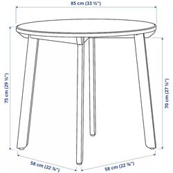 Set masa scaune Ikea Gamlared/Stefan 85cm Negru Aspect Antichizat/Knisa Gri-Bej (1+2) Thumb