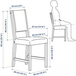 Set masa scaune Ikea Gamlared/Stefan 85cm Negru Aspect Antichizat/Knisa Gri-Bej (1+2) Thumb
