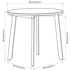 Set masa scaune Ikea Gamlared/Stefan 85cm Aspect antichizat/Negru-maro (1+2) Thumb