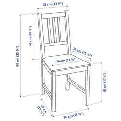 Set masa scaune Ikea Gamlared/Stefan 85cm Aspect antichizat/Negru-maro (1+2) Thumb