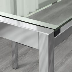 Set masa scaune Ikea Glivarp/Nisse 75 cm Transparent/Cromat (1+4) Thumb