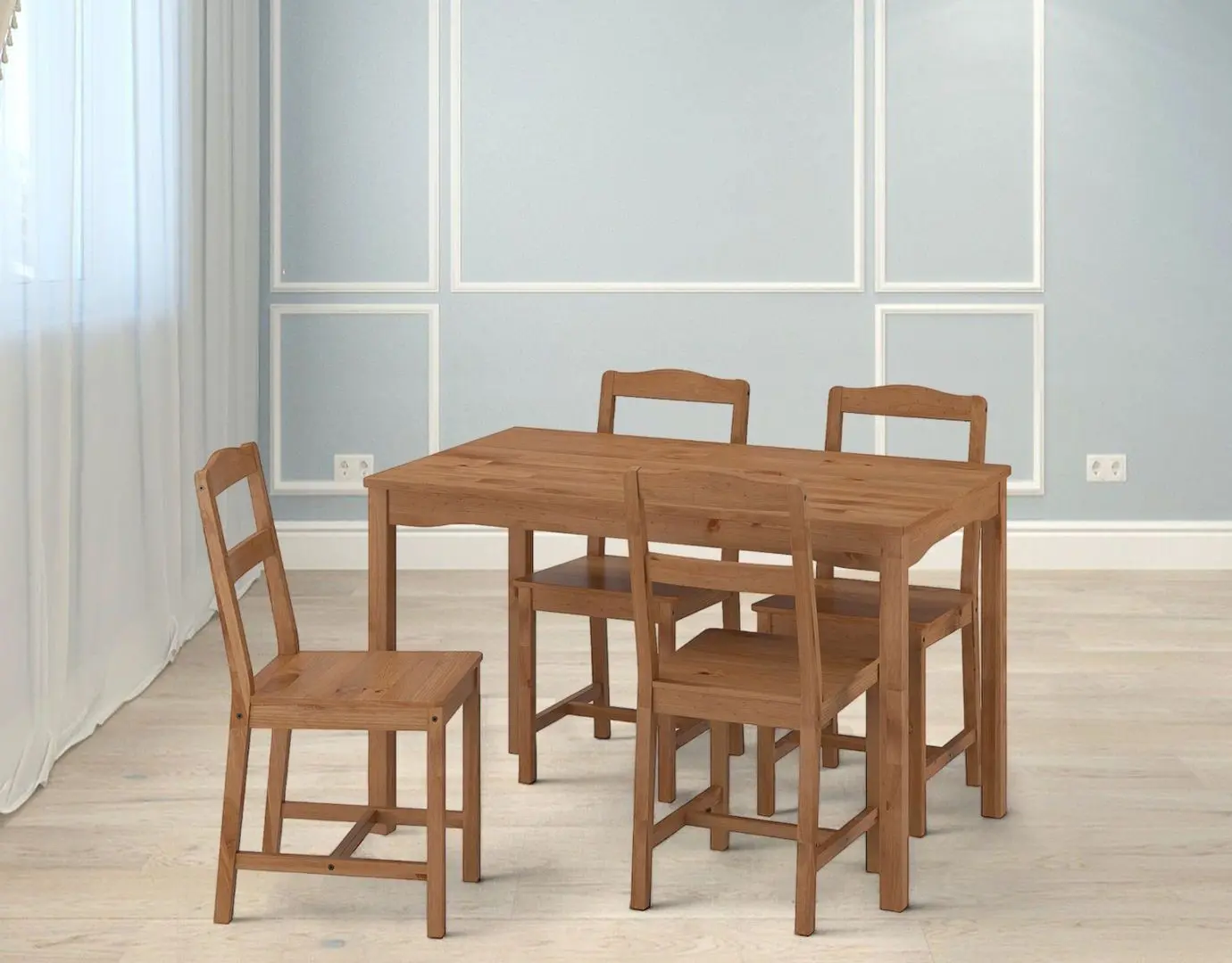 Set masa scaune Ikea Hagernas 1+4 (Aspect pin antichizat)