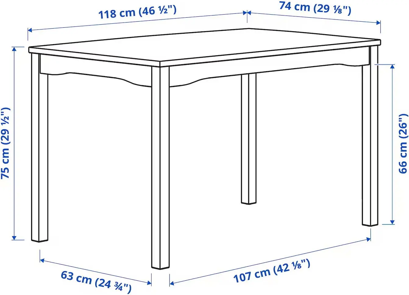 Set masa scaune Ikea Hauga 118x74 1+4 (Gri)