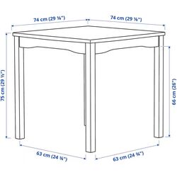 Обеденный набор Ikea Hauga 74x74 1+2 (Серый) Thumb