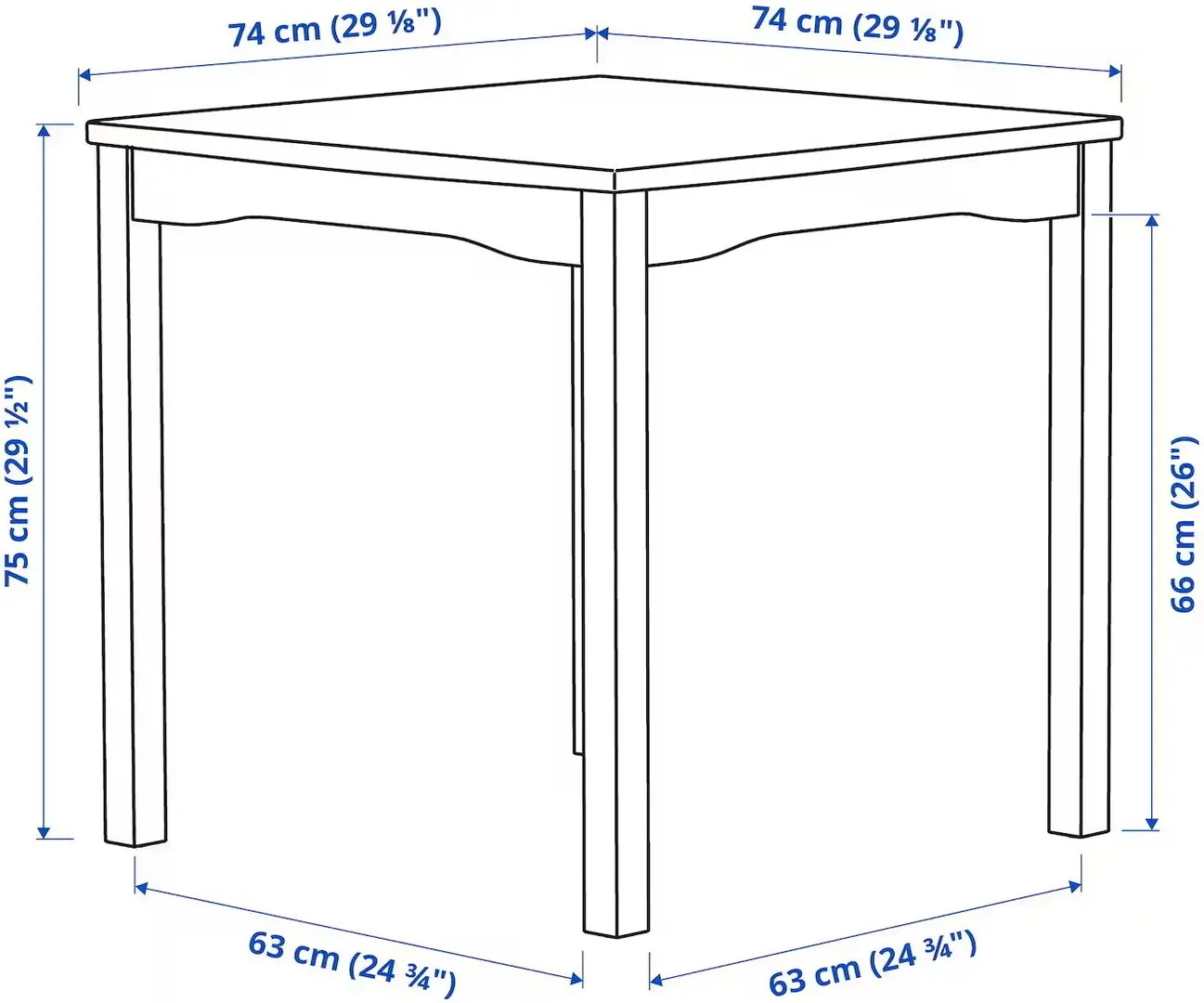 Обеденный набор Ikea Hauga 74x74 1+2 (Серый)