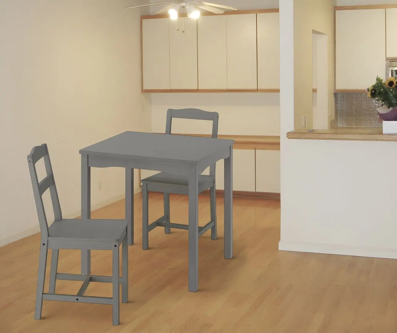 Обеденный набор Ikea Hauga 74x74 1+2 (Серый)