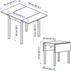 Set masa scaune Ikea Hauga/Frosvi 55/82/109x74 1+2 (Alb) Thumb