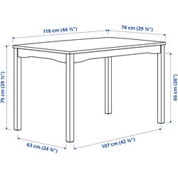 Set masa scaune Ikea Hauga/Stefan 118x74 1+4 (Alb) Thumb