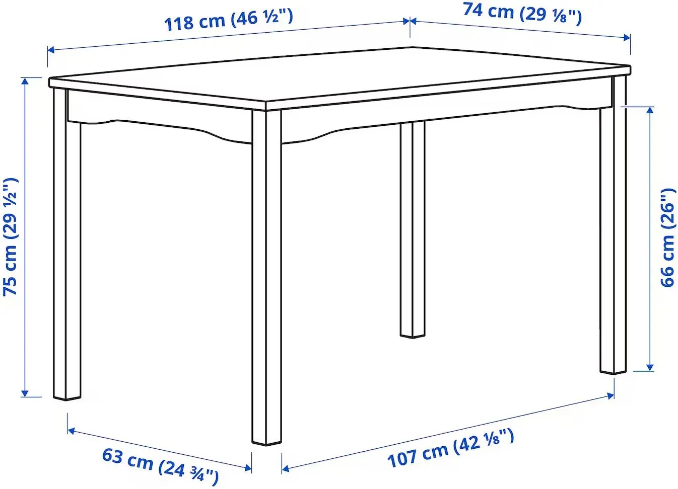 Set masa scaune Ikea Hauga/Stefan 118x74 1+4 (Alb)