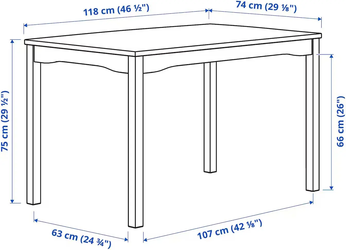 Set masa scaune Ikea Hauga/Stefan 118x74 1+4 (Gri/Negru-maro)