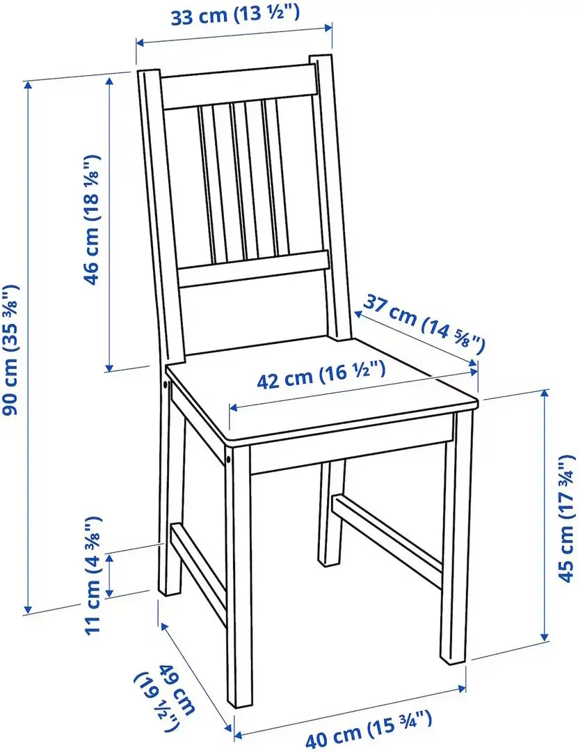 Set masa scaune Ikea Hauga/Stefan 74x74 1+2 (Alb)