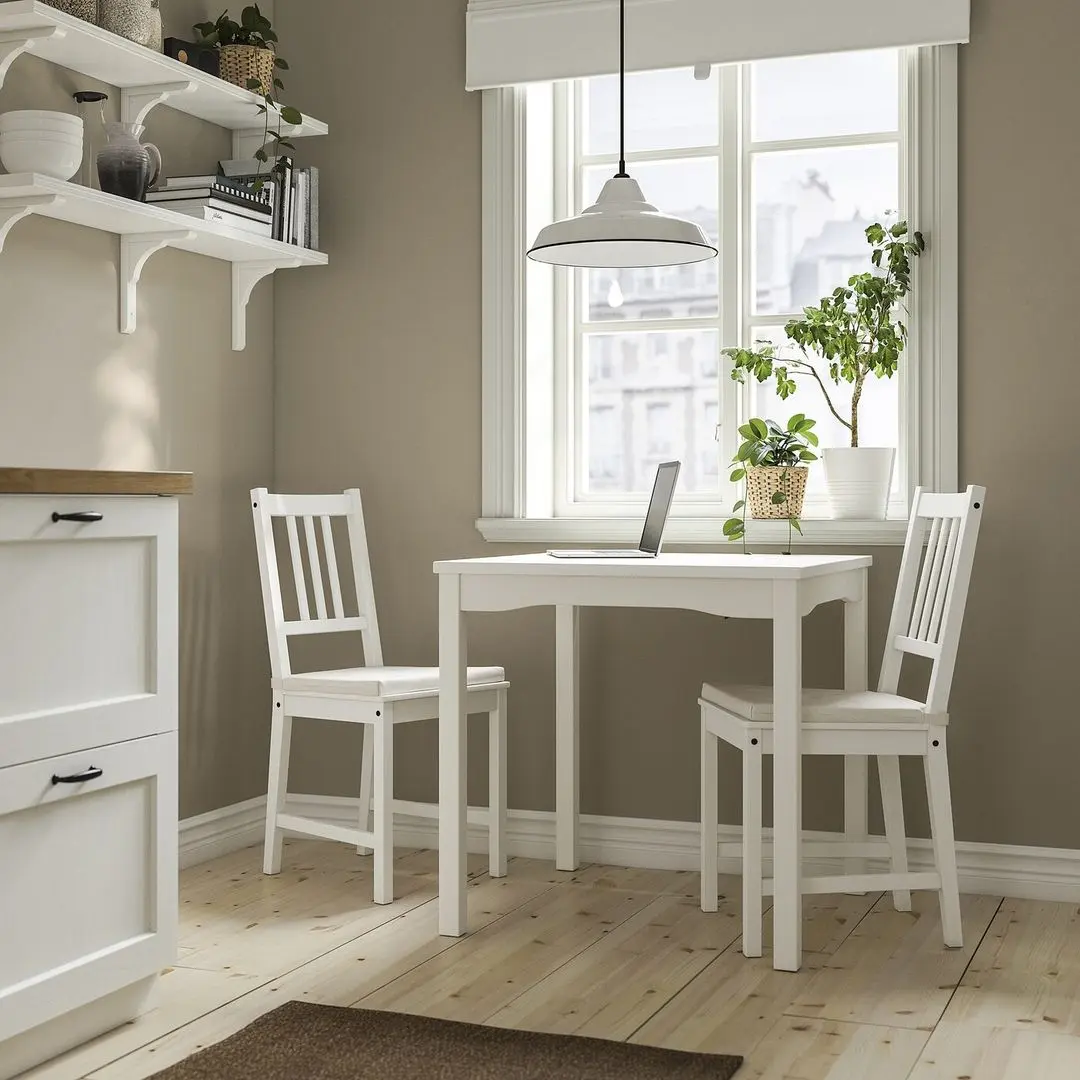 Set masa scaune Ikea Hauga/Stefan 74x74 1+2 (Alb)