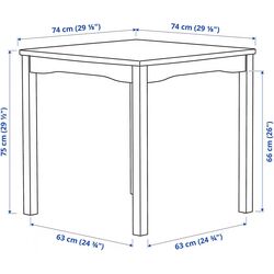 Set masa scaune Ikea Hauga/Stefan 74x74 1+2 (Gri/Negru-maro) Thumb
