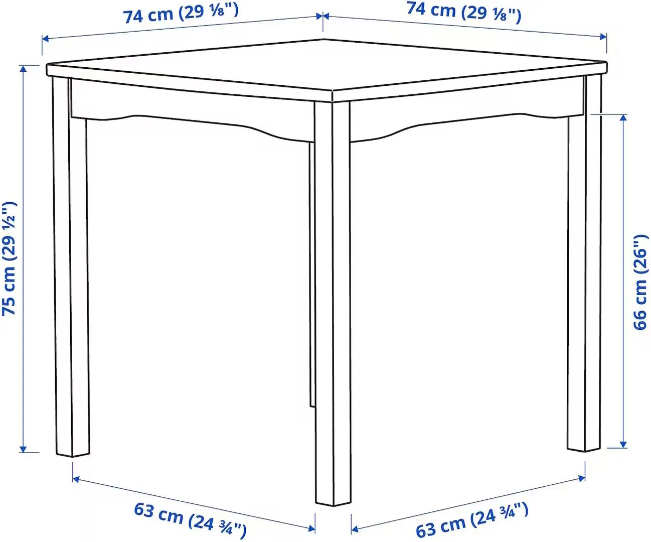 Set masa scaune Ikea Hauga/Stefan 74x74 1+2 (Gri/Negru-maro)