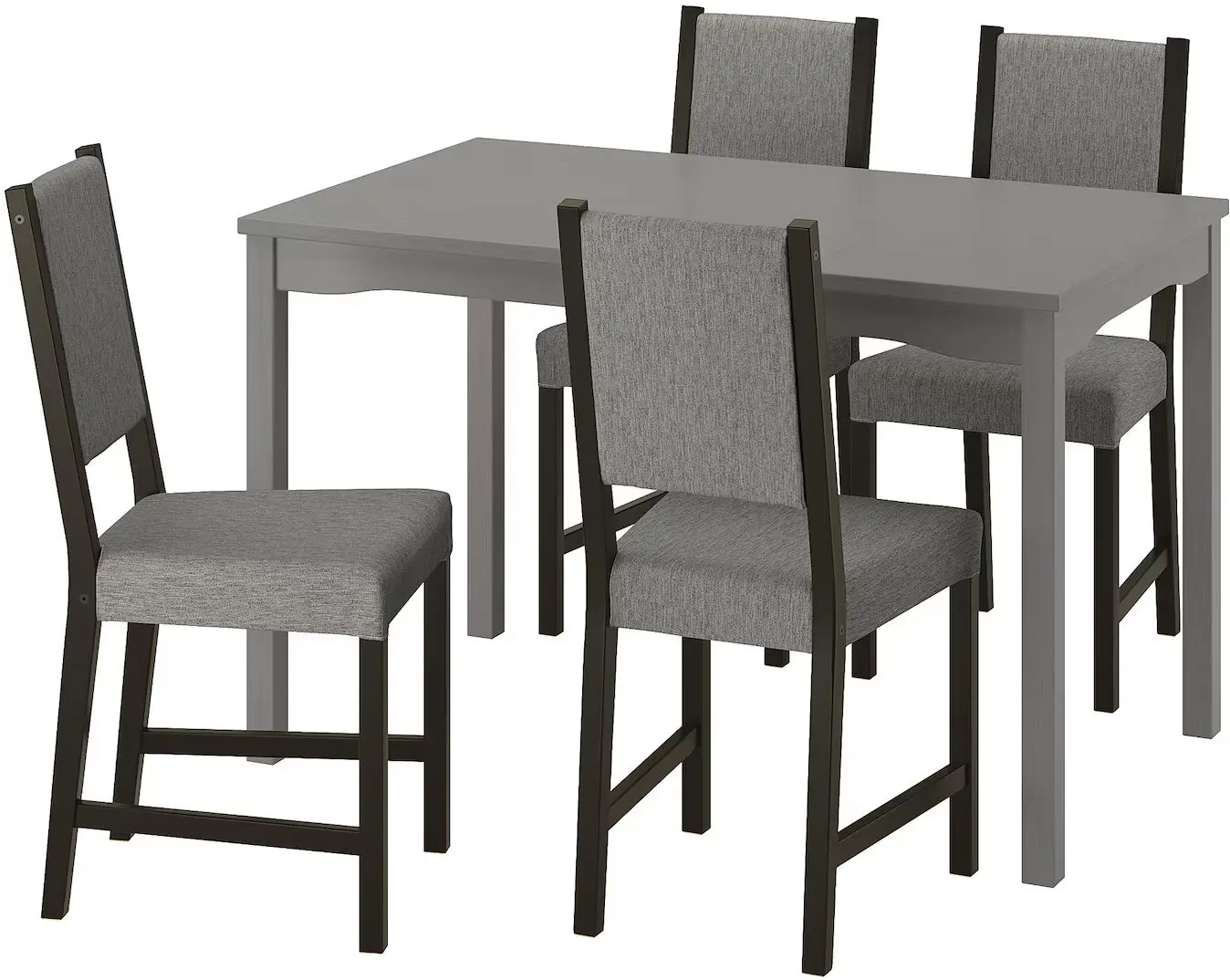 Set masa scaune Ikea Hauga/Stefan/Knisa 118x74 1+4 (Gri/Negru-maro/Gri-bej)
