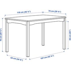 Set masa scaune Ikea Hauga/Stefan/Knisa 118x74 1+4 (Gri/Negru-maro/Gri-bej) Thumb