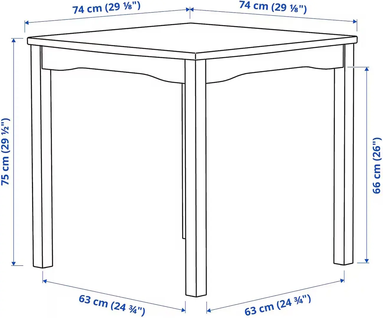Обеденный набор Ikea Hauga/Stefan/Knisa 74x74 1+2 (Серый/Черно-коричневый/Серо-бежевый) - 8