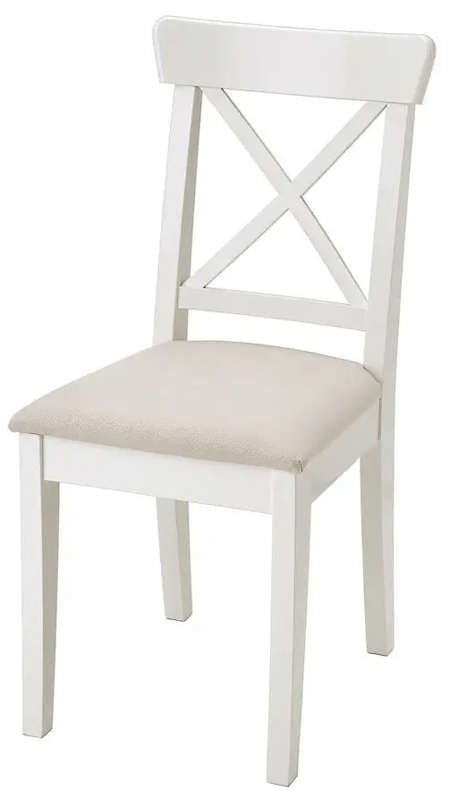 Set masa scaune Ikea Idanas/Ingolf/Hallarp 1+1 (Alb/Bej) - 4
