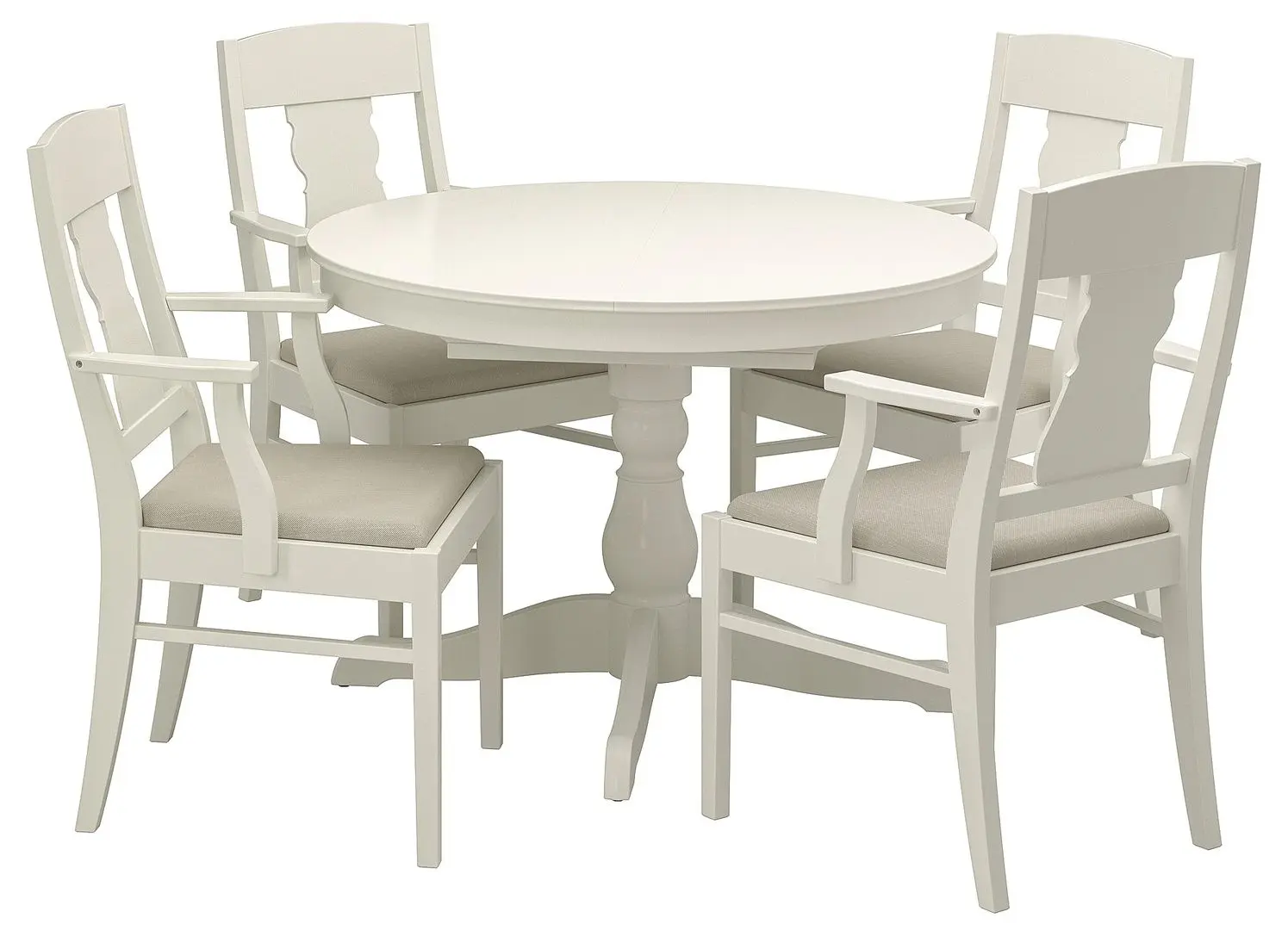 Set masa scaune Ikea Ingatorp 110x155 Alb (1+4)