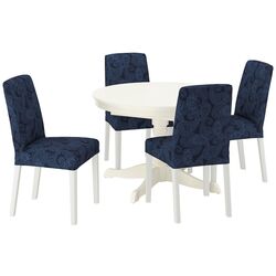 Обеденный набор Ikea Ingatorp/Bergmund/Kvillsfors 110/155см 1+4 (Белый/Синий) Thumb