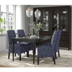 Обеденный набор Ikea Ingatorp/Bergmund/Ryrane 155/215см 1+4 (Черный/Темно-синий) Thumb