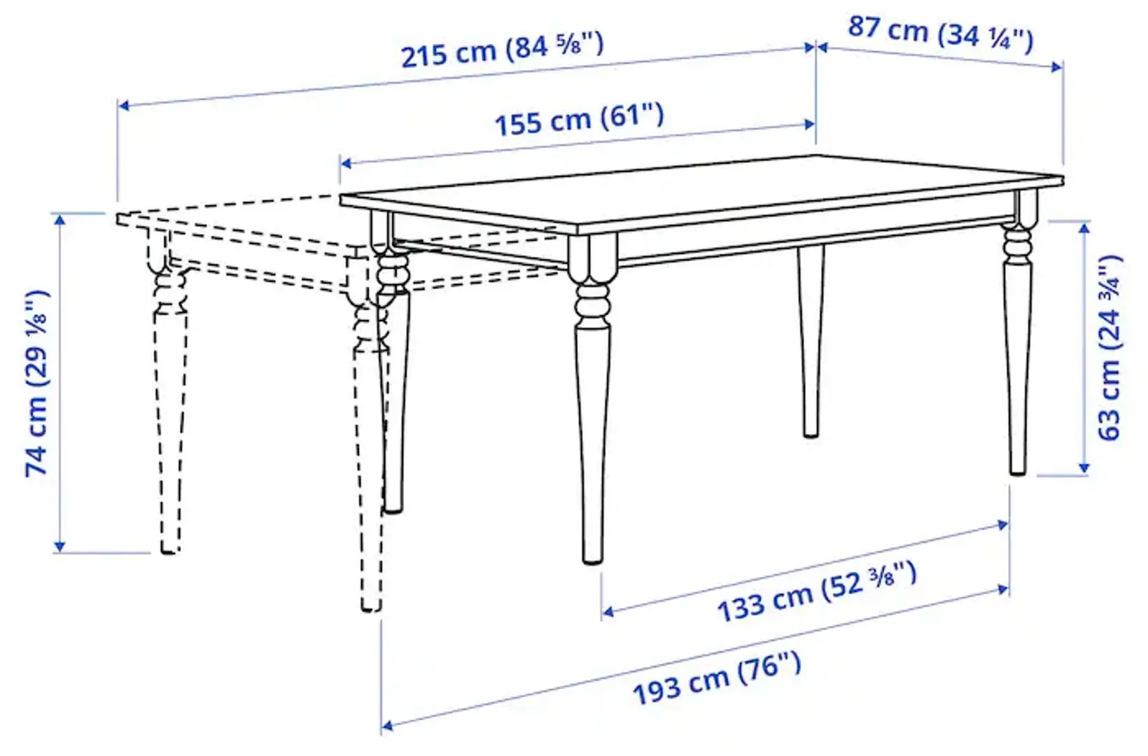 Set masa scaune Ikea Ingatorp/Ingolf 155/215cm 1+4 (Alb)