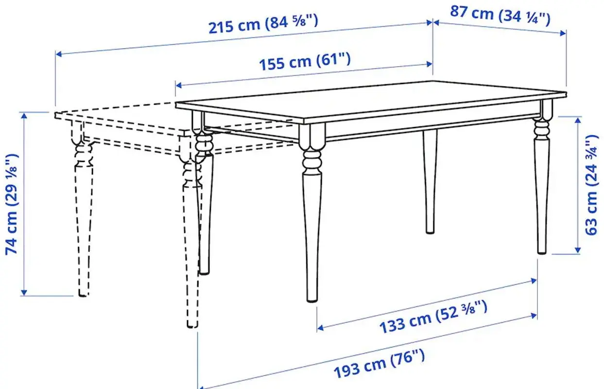Обеденный набор Ikea Ingatorp/Ingolf 155/215см 1+6 (Белый)