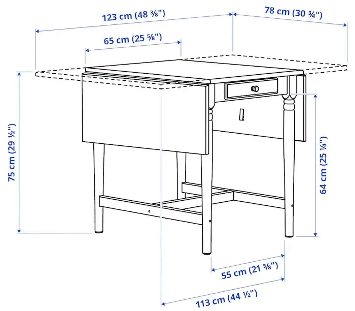 Set masa scaune Ikea Ingatorp/Ingolf 65x123x78 Negru-maro/Alb (1+2)