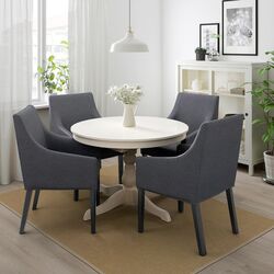 Set masa scaune Ikea Ingatorp/Sakarias 110x155 Negru/Sporda Gri Inchis (1+4) Thumb