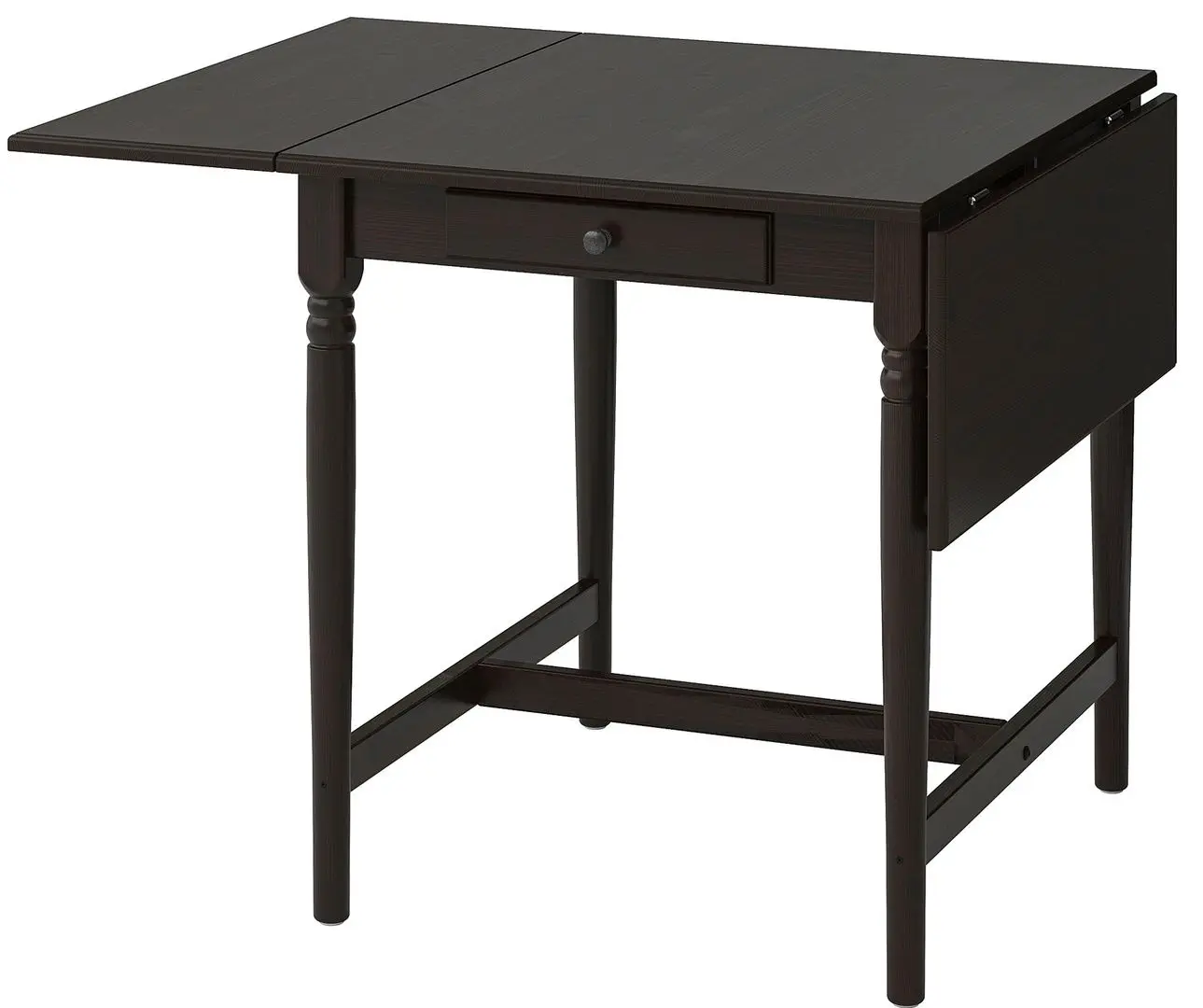 Set masa scaune Ikea Ingatorp/Stefan 65x123x78 Negru-maro (1+2) - 2