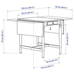 Set masa scaune Ikea Ingatorp/Stefan 65x123x78 Negru-maro (1+2) Thumb