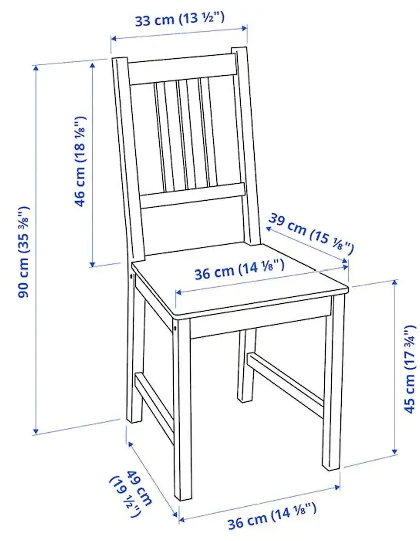 Set masa scaune Ikea Ingatorp/Stefan 65x123x78 Negru-maro (1+2) - 6