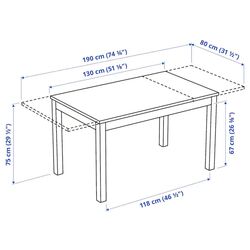 Set masa scaune Ikea Laneberg/Karljan 130x190x80 Maro/Gri-inchis (1+4) Thumb