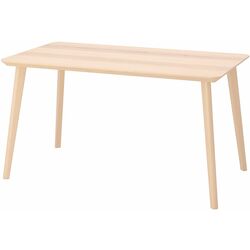Set masa scaune Ikea Lisabo/Alvsta 140x78cm 1+4 (Furnir frasin/Ratan/Alb) Thumb