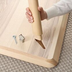 Set masa scaune Ikea Lisabo/Alvsta 140x78cm 1+4 (Furnir frasin/Ratan/Alb) Thumb