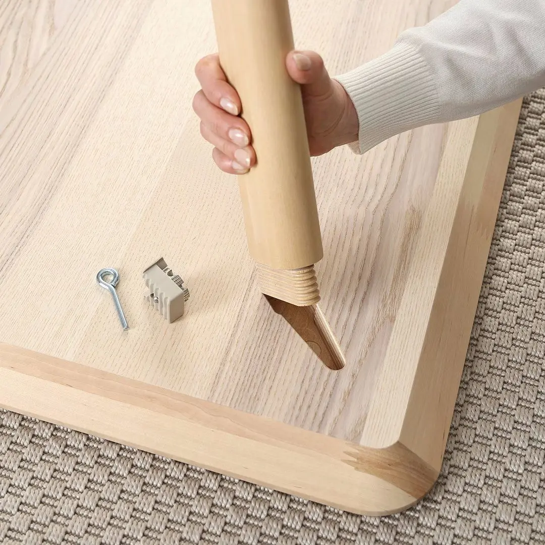 Set masa scaune Ikea Lisabo/Alvsta 140x78cm 1+4 (Furnir frasin/Ratan/Alb) - 7