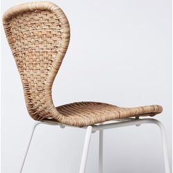 Set masa scaune Ikea Lisabo/Alvsta 140x78cm 1+4 (Furnir frasin/Ratan/Alb) Thumb