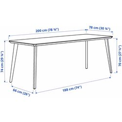 Set masa scaune Ikea Lisabo/Alvsta 140x78cm 1+4 (Furnir frasin/Ratan/Alb) Thumb