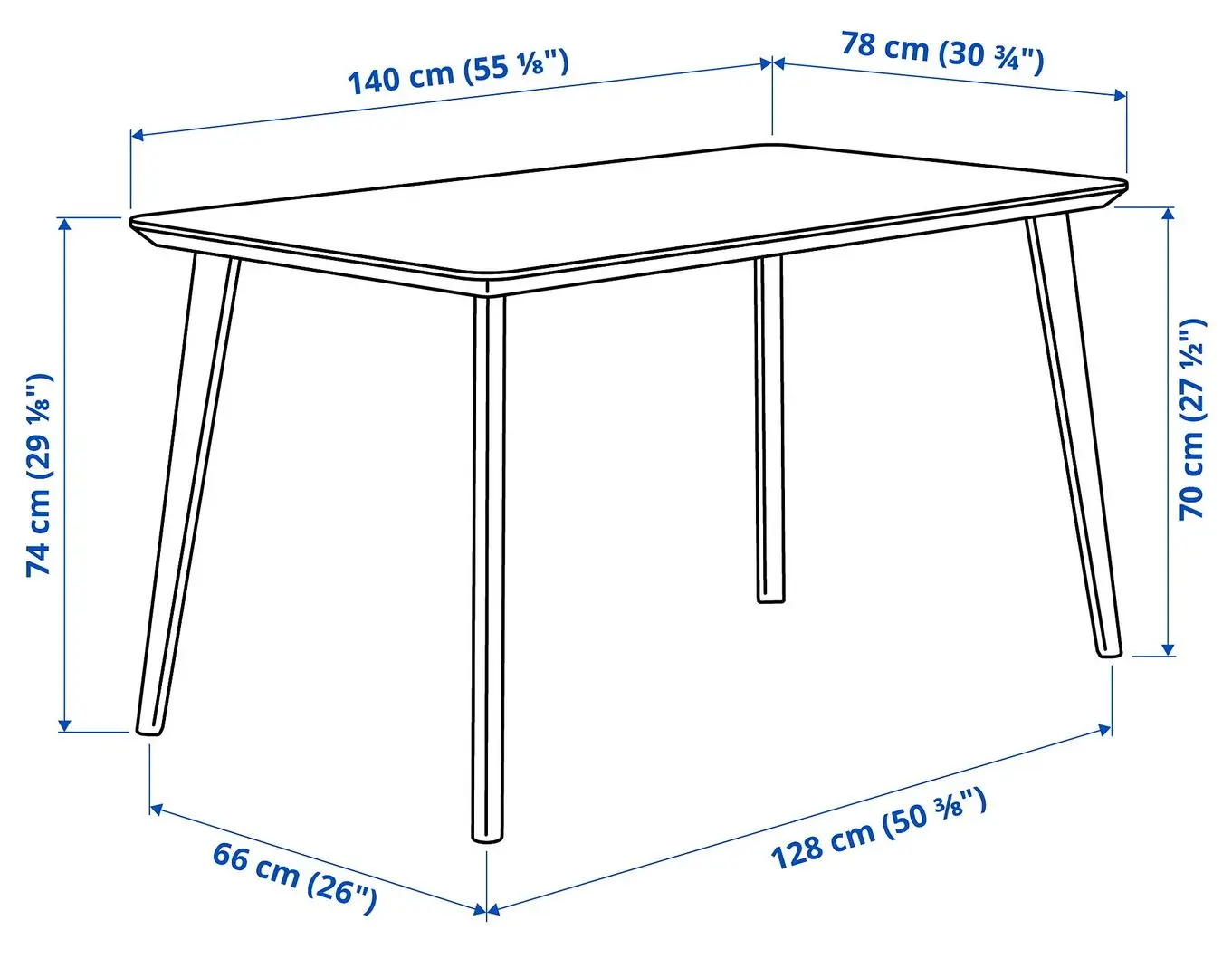 Обеденный набор Ikea Lisabo 140x78см 1+4 (Черный)