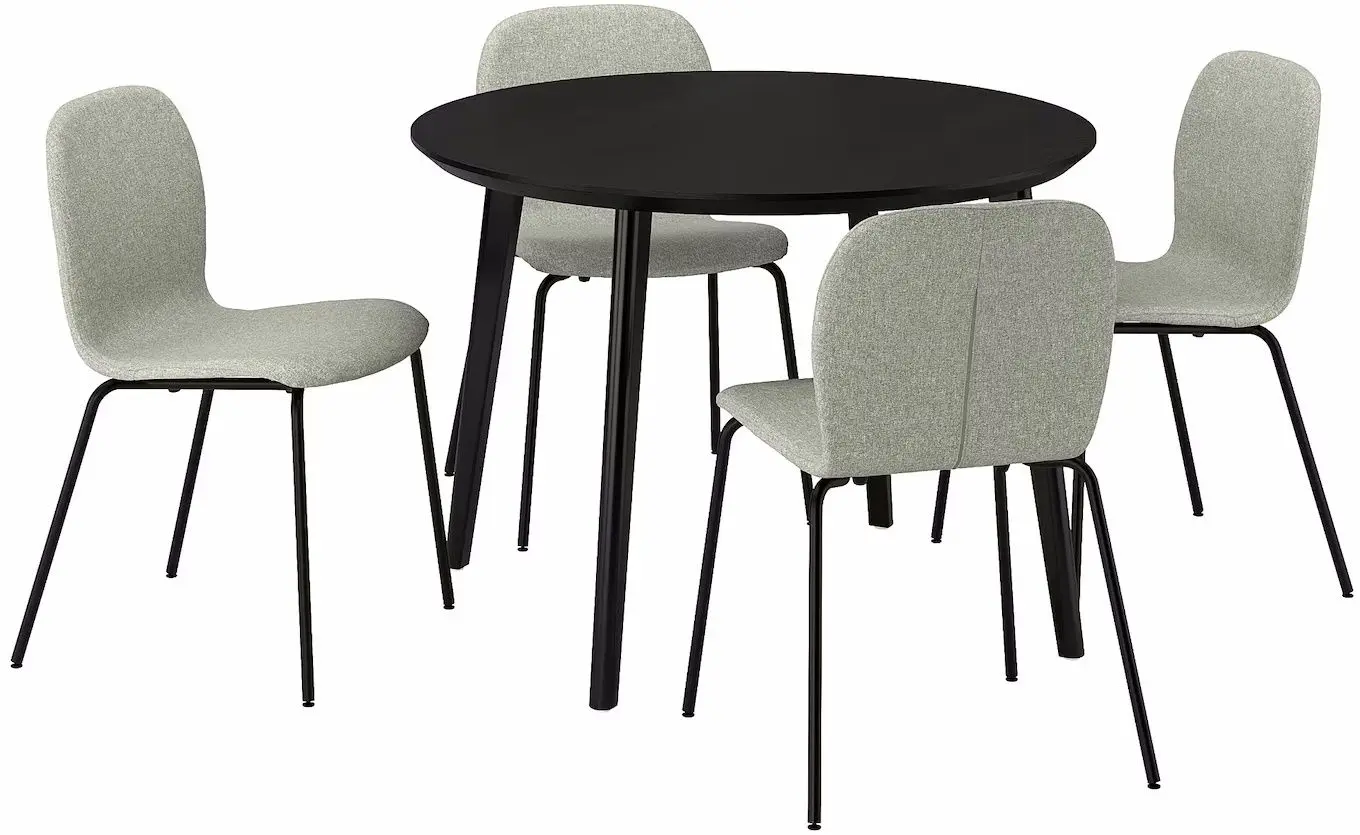 Set masa scaune Ikea Lisabo/Karlpetter/Gunnared 105cm 1+4 (Negru/Verde deschis) - 2