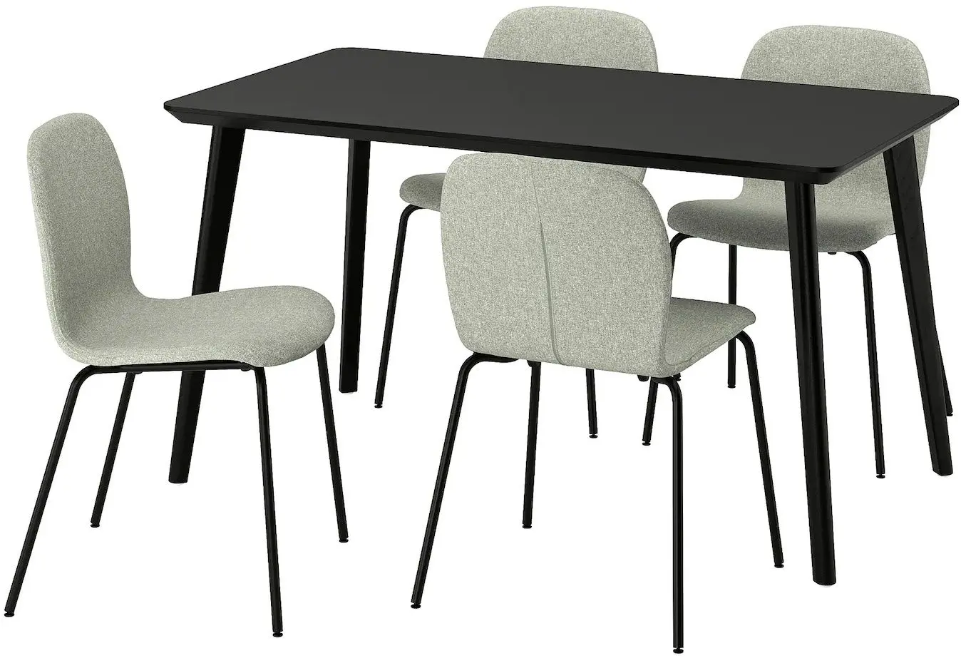 Set masa scaune Ikea Lisabo/Karlpetter/Gunnared 140x78cm 1+4 (Negru/Verde deschis) - 2