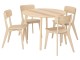 Set de sufragerie Ikea Lisabo 105cm 1+4 (Furnir frasin)