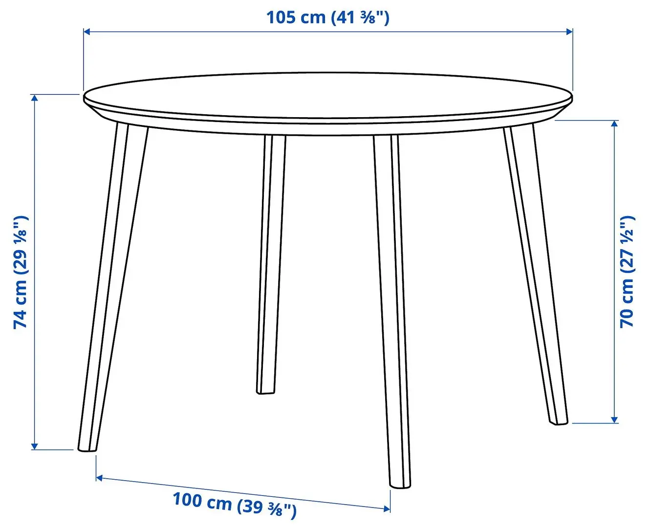 Set de sufragerie Ikea Lisabo 105cm 1+4 (Furnir frasin)
