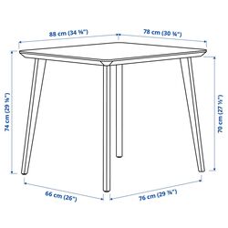 Set de sufragerie Ikea Lisabo 88cm 1+2 (Furnir frasin) Thumb